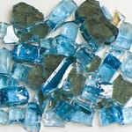 View Reflective Blue Terrazzo Glass